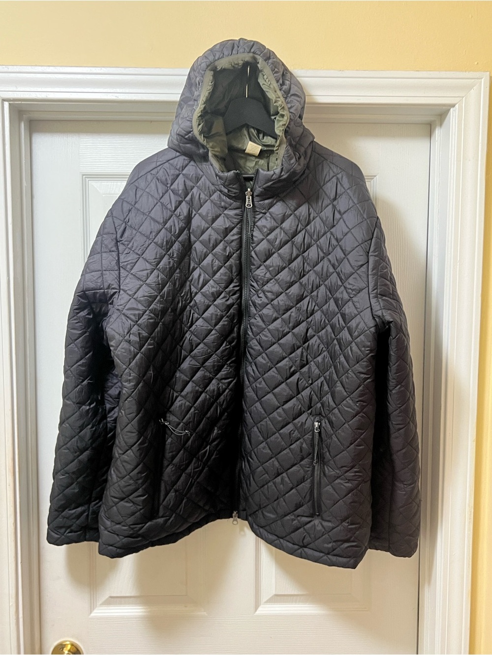 St. John's Bay Quilted Hooded Jacket - Black